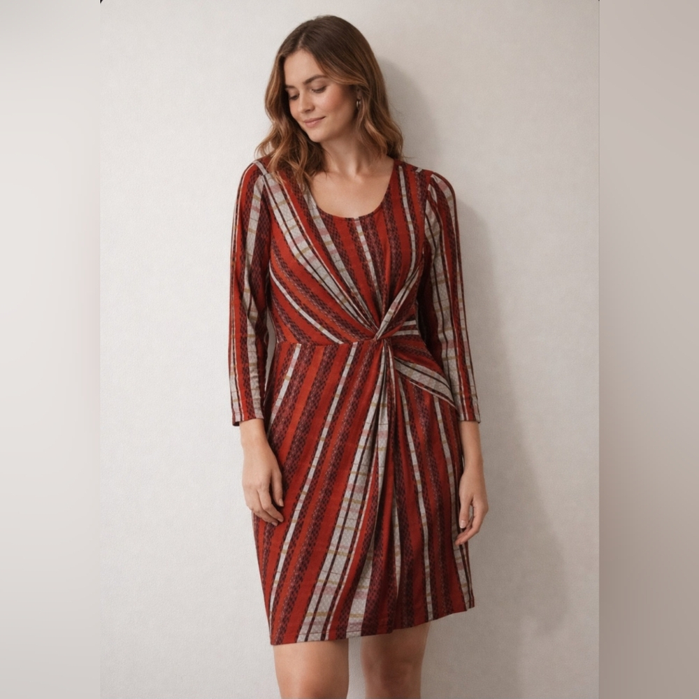 Catherine Malandrino Red Stripe Long Sleeve Dress NWOT Medium